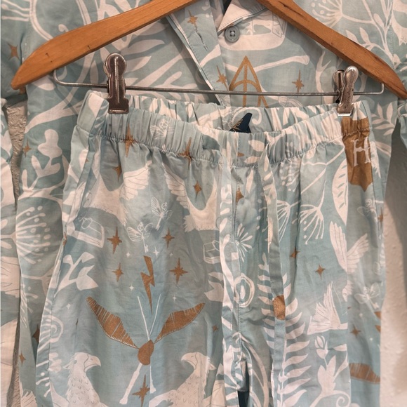 Pottery Barn Teen Harry Potter Magical blue Damask Pajama Set Size Medium - Picture 6 of 10